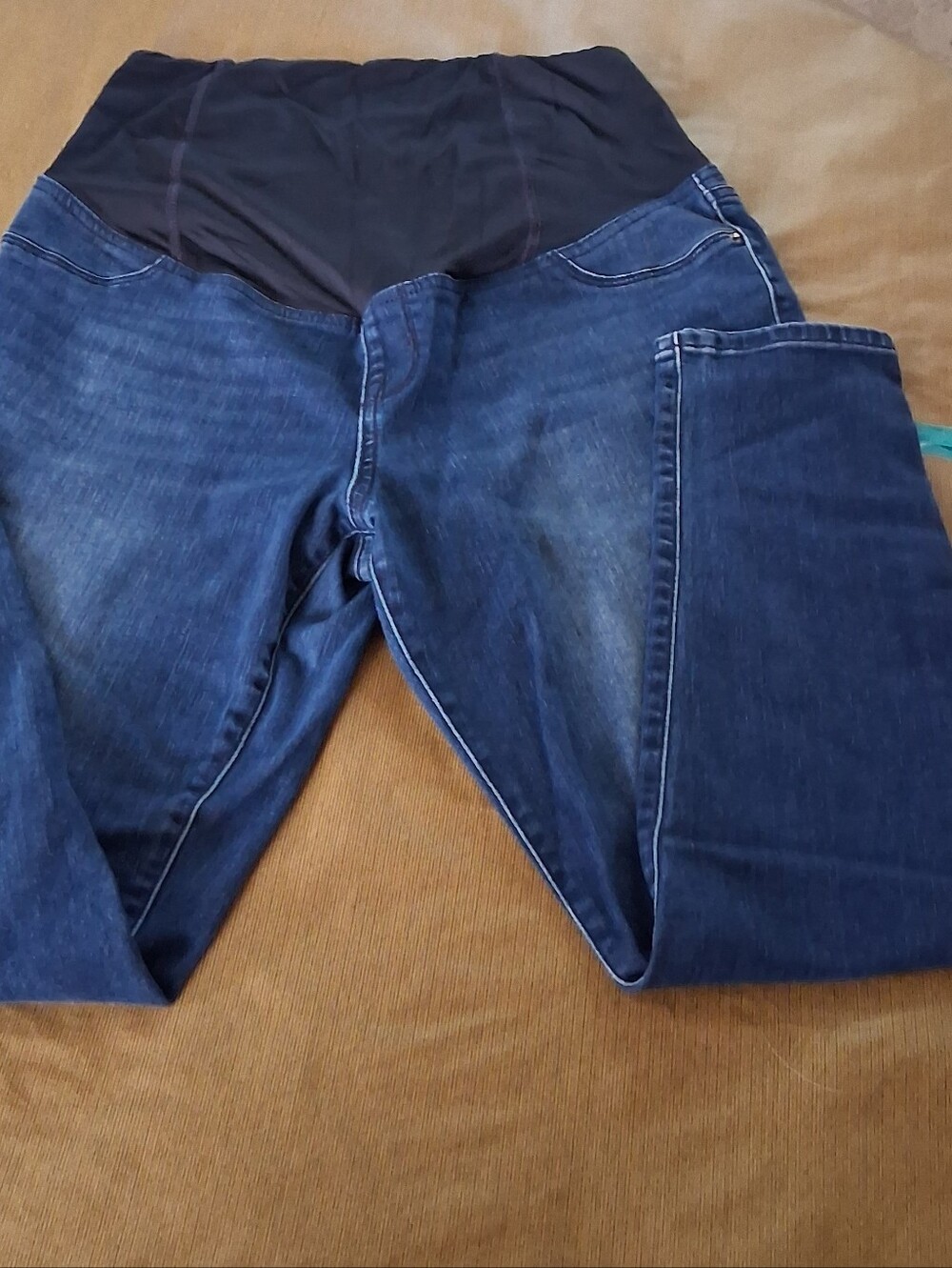 Isabel Maternity Dark Blue Whiskey Wash Stretch Denim Jeggings Jeans 12